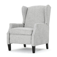Nora Manual Recliner Lounge Chair, Wingback, Nailhead Trim, Gray -BM325977