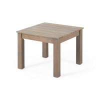Elin Side End Table, 20 Inch Slatted Square Top, Brown Acacia Wood -BM325978