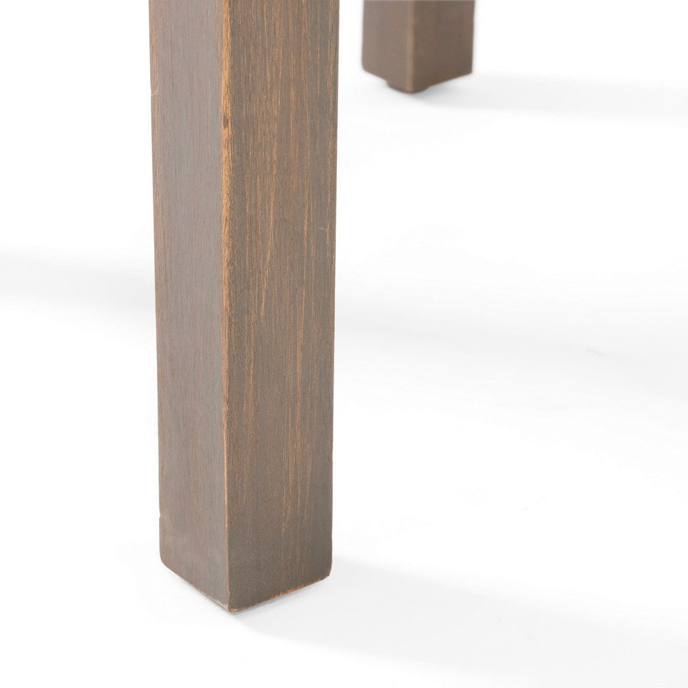Elin Side End Table, 20 Inch Slatted Square Top, Brown Acacia Wood -BM325978