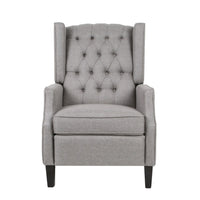 Octa Manual Recliner Chair, Button Tufted Wingback Design, Dark Gray -BM325983