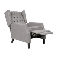 Octa Manual Recliner Chair, Button Tufted Wingback Design, Dark Gray -BM325983