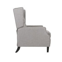 Octa Manual Recliner Chair, Button Tufted Wingback Design, Dark Gray -BM325983