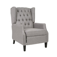 Octa Manual Recliner Chair, Button Tufted Wingback Design, Dark Gray -BM325983
