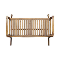 Outdoor Rocking Loveseat Bench, 50 Inch, Natural Brown Acacia Wood -BM325986