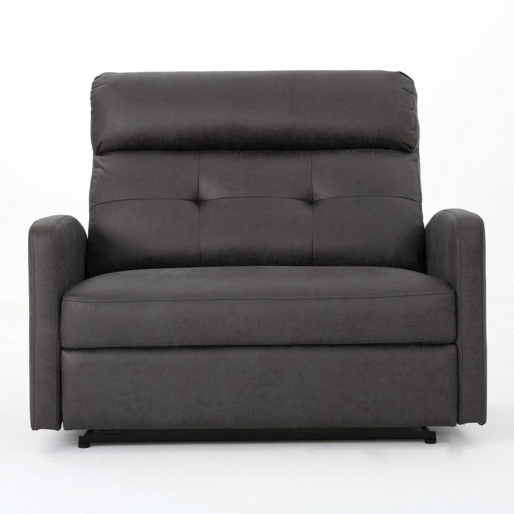 Power Recliner Chair, Oversize Wide Seat, Tufted Slate Gray Microfiber -BM325991