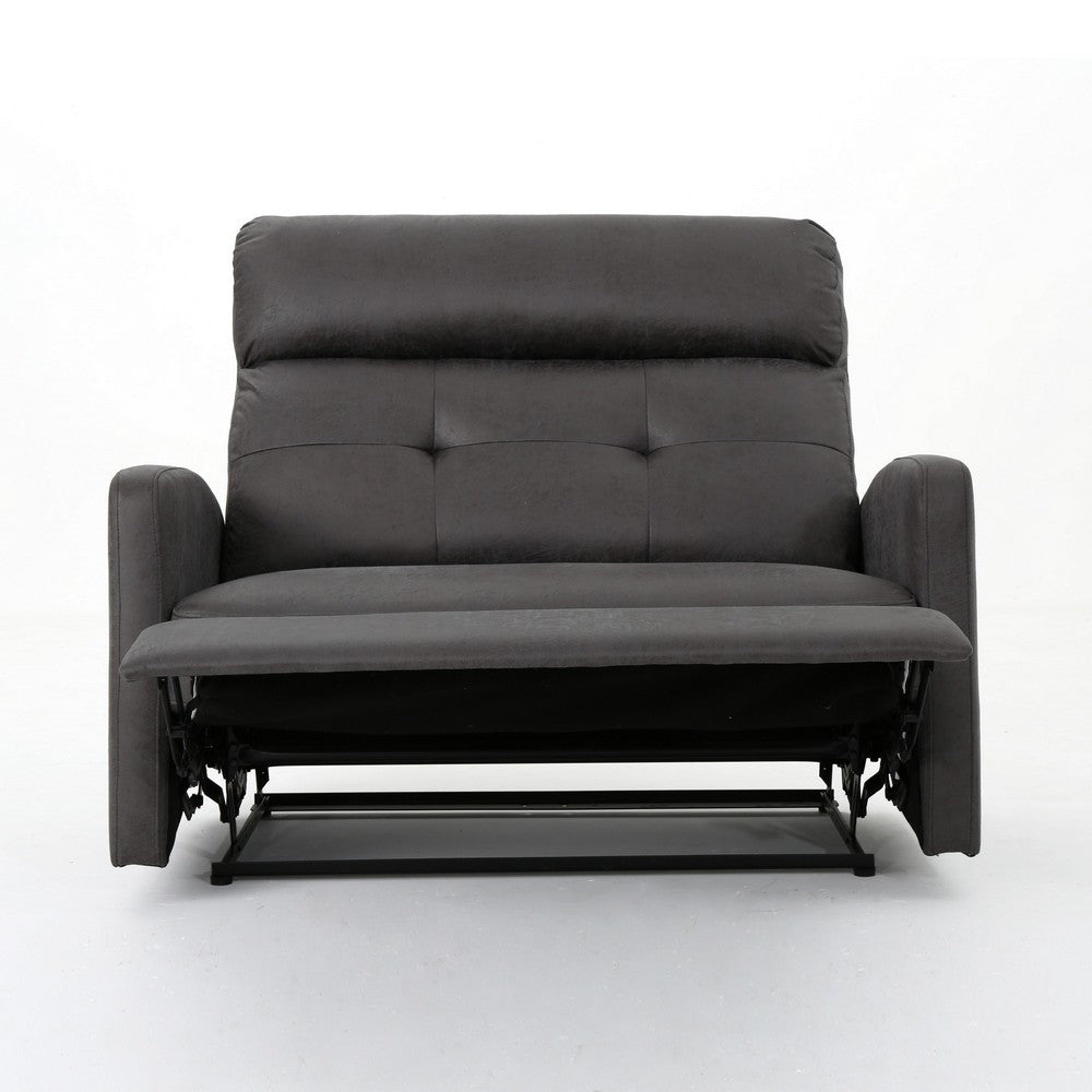 Power Recliner Chair, Oversize Wide Seat, Tufted Slate Gray Microfiber -BM325991