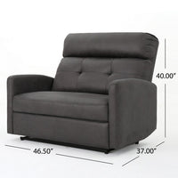 Power Recliner Chair, Oversize Wide Seat, Tufted Slate Gray Microfiber -BM325991