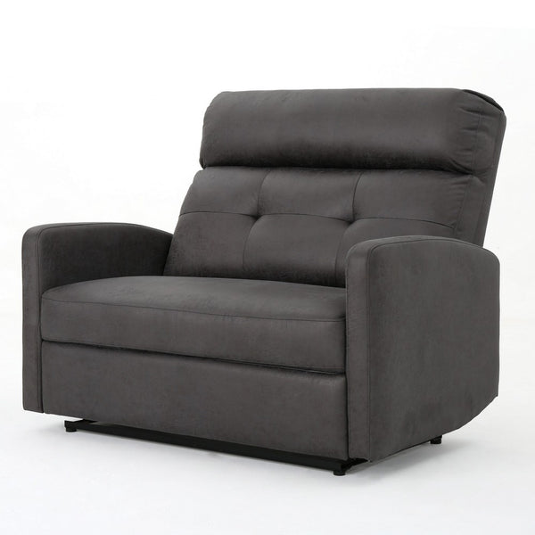Power Recliner Chair, Oversize Wide Seat, Tufted Slate Gray Microfiber -BM325991