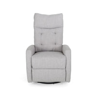 Manual Glider Swivel Recliner Chair, Tufted Split Design, Light Gray -BM325999