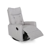 Manual Glider Swivel Recliner Chair, Tufted Split Design, Light Gray -BM325999