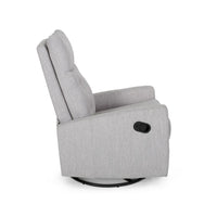 Manual Glider Swivel Recliner Chair, Tufted Split Design, Light Gray -BM325999