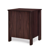 Bedside Nightstand, 2 Drawers, Classic Faux Wood Dark Cherry Brown -BM326002