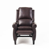 Manual Recliner Lounge Chair, Burgundy Brown Faux Leather Upholstery -BM326003