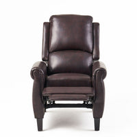 Manual Recliner Lounge Chair, Burgundy Brown Faux Leather Upholstery -BM326003