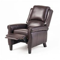 Manual Recliner Lounge Chair, Burgundy Brown Faux Leather Upholstery -BM326003