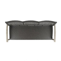 Bops Outdoor Sofa, Gray PE Woven Wicker, Coastal Acacia Wood Frame -BM326006