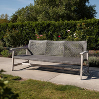 Bops Outdoor Sofa, Gray PE Woven Wicker, Coastal Acacia Wood Frame -BM326006