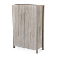 Sifa Tall Dresser Chest, 5 Drawers, Rustic Oak Gray MDF, Black Handles -BM326007
