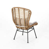 Slay Outdoor Accent Chair Set of 2, 25 Inch, Brown Woven Rattan, Iron -BM326011