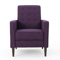 Dupe Manual Reclining Chair, Button Tufted Design, Purple Polyester -BM326012