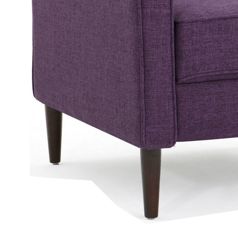 Dupe Manual Reclining Chair, Button Tufted Design, Purple Polyester -BM326012