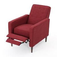 Dupe Manual Reclining Chair, Button Tufted Design, Red Polyester -BM326014