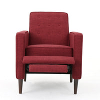 Dupe Manual Reclining Chair, Button Tufted Design, Red Polyester -BM326014