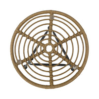 Tee Outdoor Side End Table, 20 Inch Rattan Weave, Glass Top, Steel -BM326016