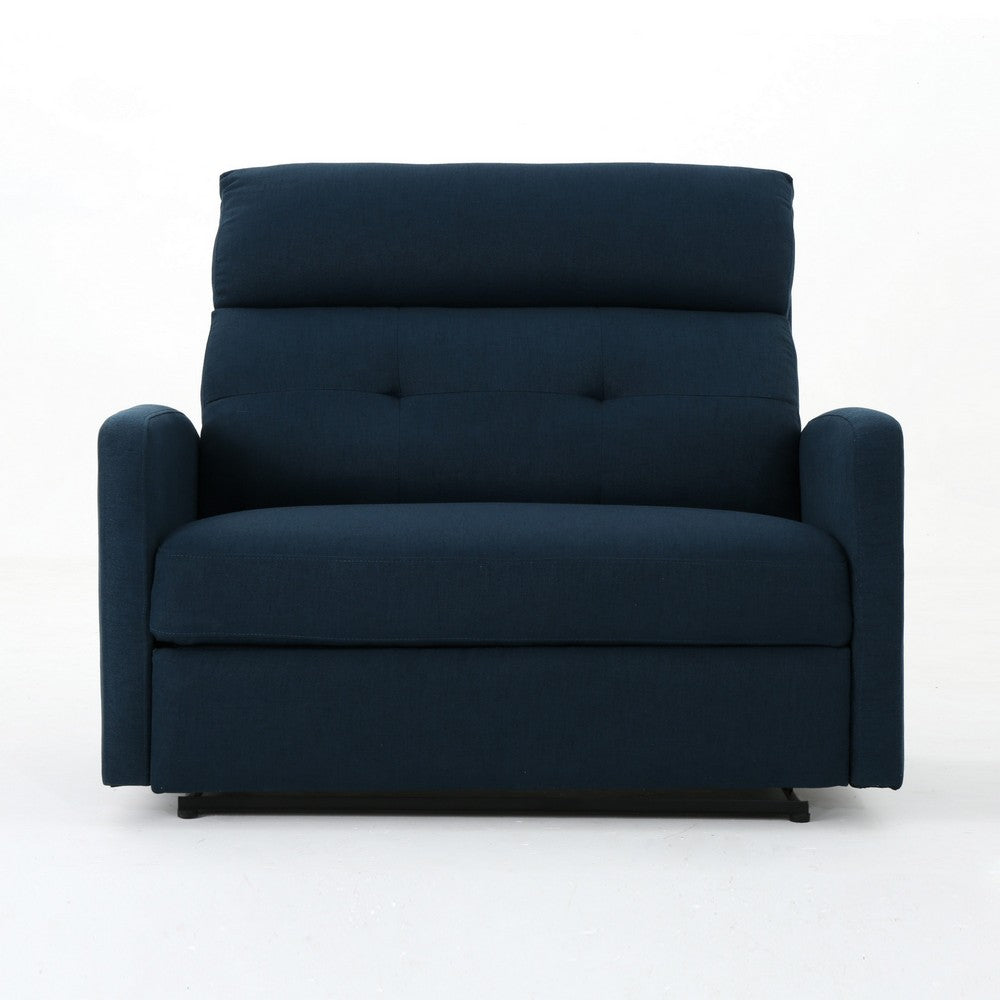 Power Recliner Chair, Oversize Wide Seat, Tufted Navy Blue Fabric -BM326019