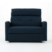 Power Recliner Chair, Oversize Wide Seat, Tufted Navy Blue Fabric -BM326019