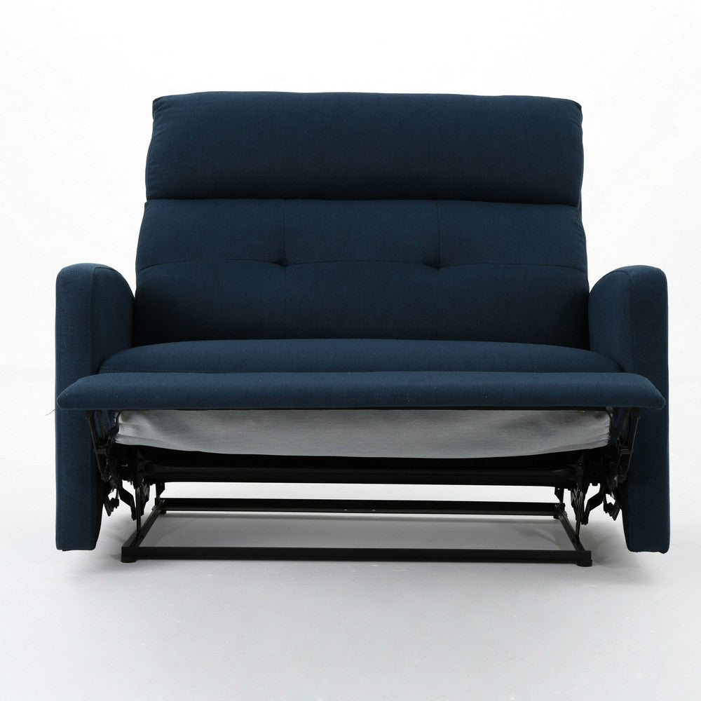 Power Recliner Chair, Oversize Wide Seat, Tufted Navy Blue Fabric -BM326019