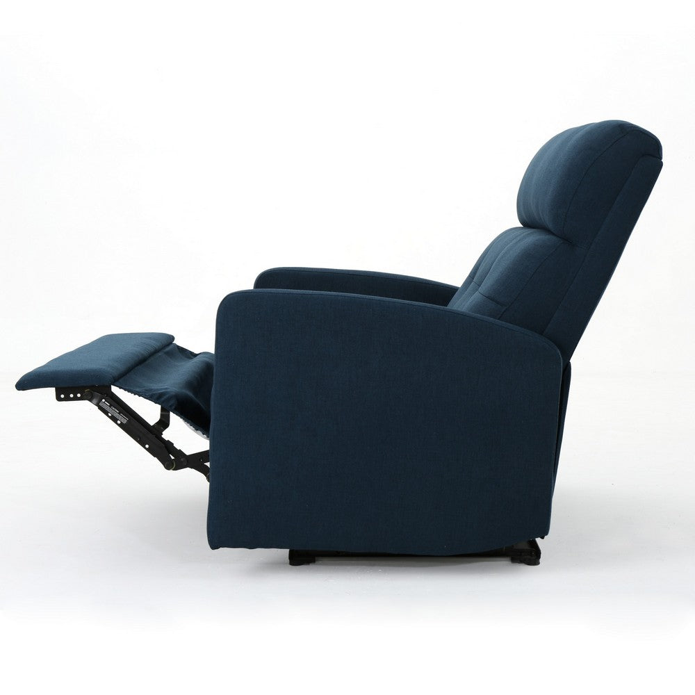 Power Recliner Chair, Oversize Wide Seat, Tufted Navy Blue Fabric -BM326019