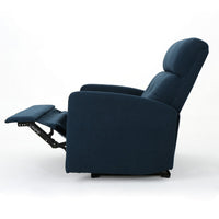 Power Recliner Chair, Oversize Wide Seat, Tufted Navy Blue Fabric -BM326019