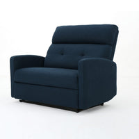 Power Recliner Chair, Oversize Wide Seat, Tufted Navy Blue Fabric -BM326019