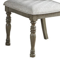 Rizi Dining Chair Set of 2, Carved Legs, Open Slats, Gray Acacia Wood -BM326031