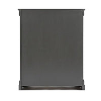 Jean Tall Dresser Chest, 5 Drawers, Chrome, Dark Gray Solid Wood - BM326053