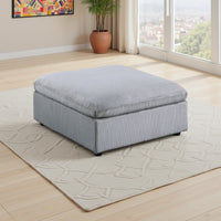 Joana Cocktail Ottoman, Light Gray Corduroy, Modular Square 39 Inch -BM326088