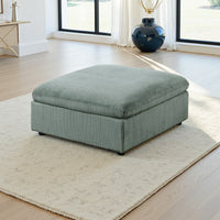 Joana Cocktail Ottoman, Sage Green Corduroy, Modular Square 39 Inch -BM326089