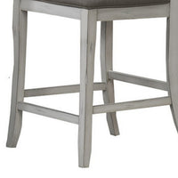 Zeke Counter Height Chairs, Set of 2, Ladder Back, Classic White Wood, Dark Gray -BM326139