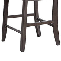 Raha Counter Stool Chair, Nailhead Trim, Open Square Back, Dark Gray -BM326142