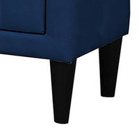 Rheo Nightstand, 2 Drawers, 22 Inch Upholstered in Navy Blue Velvet -BM326147