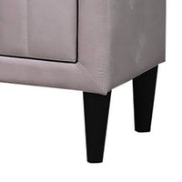 Rheo Nightstand, 2 Drawers, 22 Inch Upholstered in Light Pink Velvet -BM326148