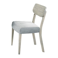 Romy Dining Chairs, Set of 2, Open Back, Natural Wood Grain, Gray Fabric - BM326152