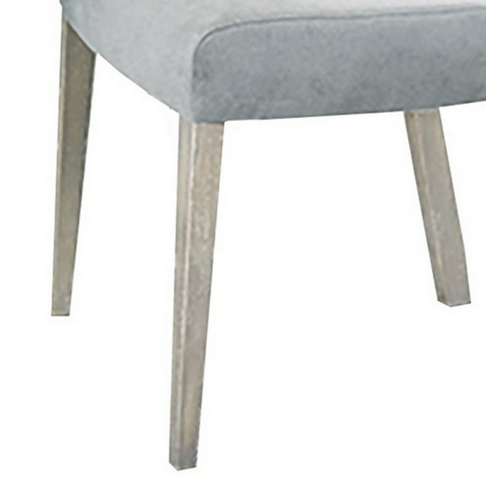 Romy Dining Chairs, Set of 2, Open Back, Natural Wood Grain, Gray Fabric - BM326152