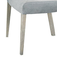 Romy Dining Chairs, Set of 2, Open Back, Natural Wood Grain, Gray Fabric - BM326152
