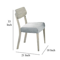 Romy Dining Chairs, Set of 2, Open Back, Natural Wood Grain, Gray Fabric - BM326152