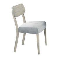 Romy Dining Chairs, Set of 2, Open Back, Natural Wood Grain, Gray Fabric - BM326152