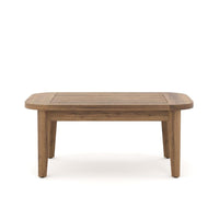 Nea Outdoor Coffee Table, 38 Inch Rectangular Natural Brown Wood Top -BM326194