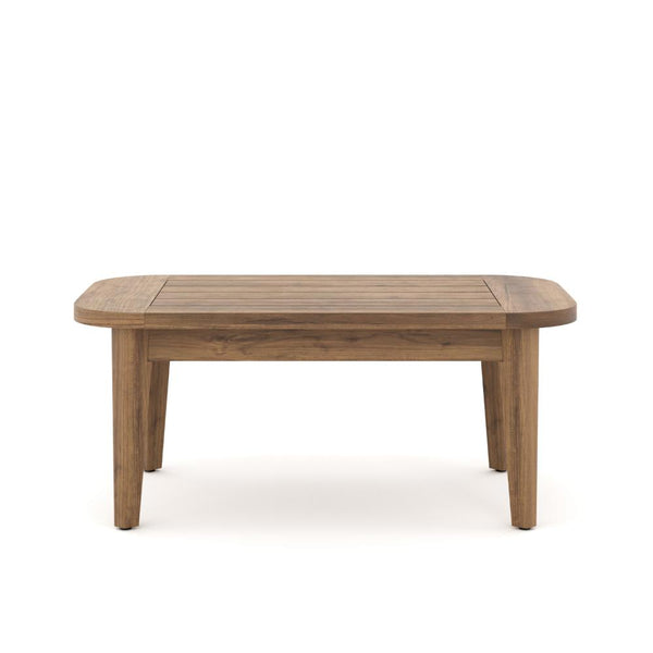 Nea Outdoor Coffee Table, 38 Inch Rectangular Natural Brown Wood Top -BM326194