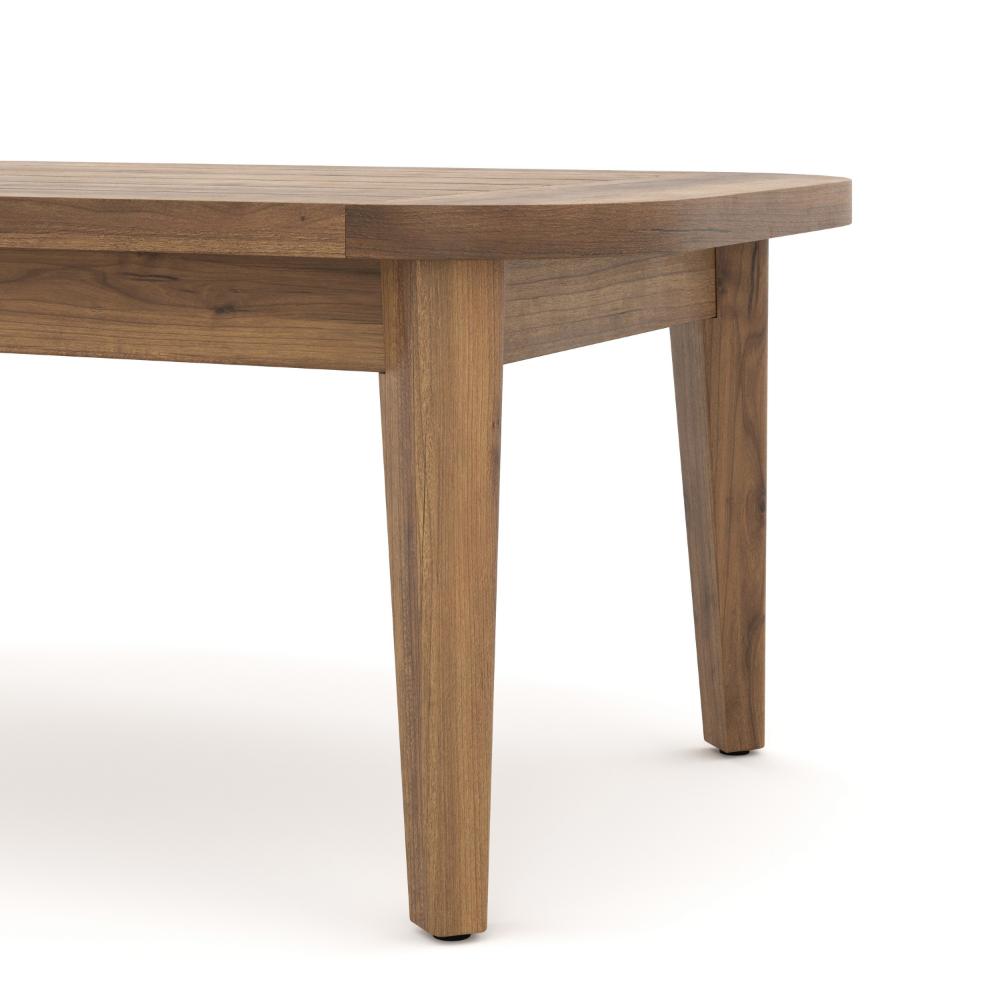 Nea Outdoor Coffee Table, 38 Inch Rectangular Natural Brown Wood Top -BM326194